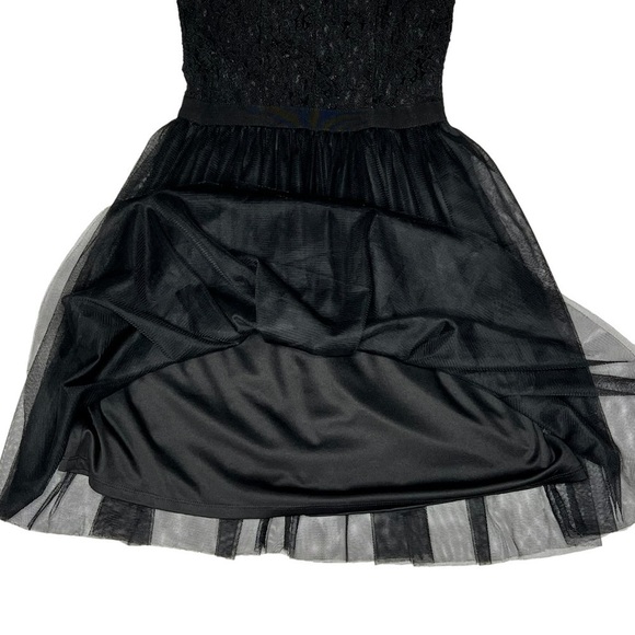 FRANCESCA'S Black Lace Keyhole Sleeveless Tulle Cocktail Dress Size XS - Picture 9 of 16